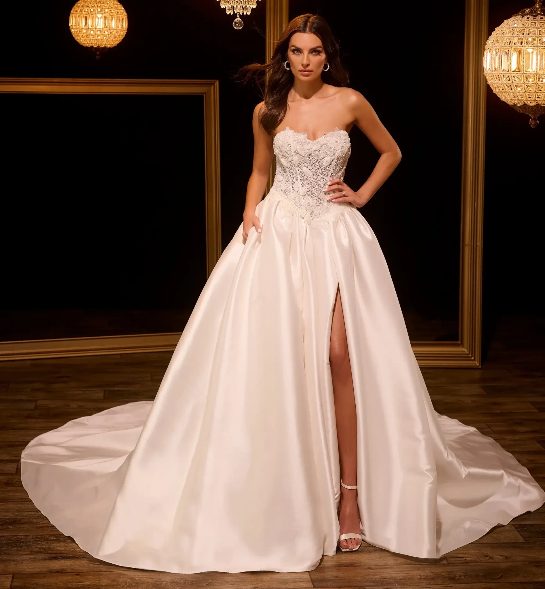 Model wearing a bridal gown