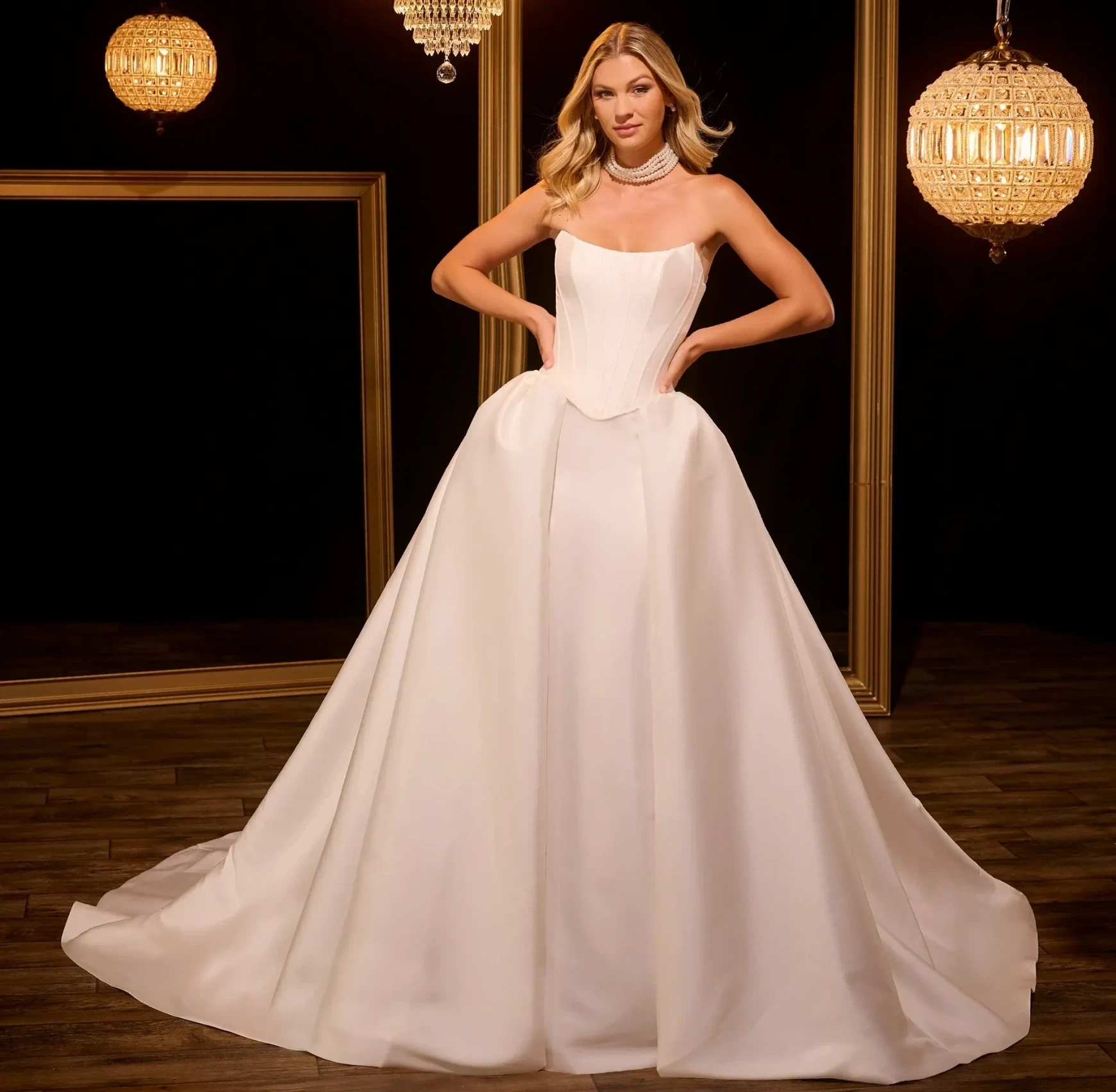 Model wearing a bridal gown