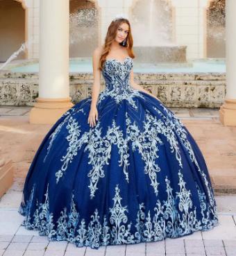 Princesa by Ariana Vara #PR12015 #1 Navy Blue/Ice Blue thumbnail