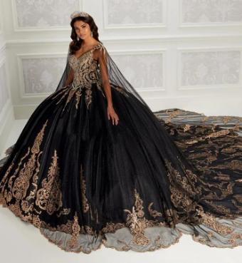 Princesa by Ariana Vara #PR22141 CAPE #0 Black/Gold thumbnail