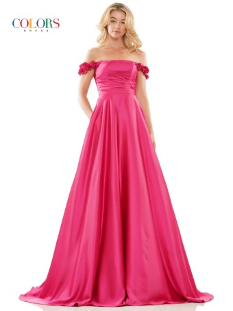 Colors Dress #2861 #2 Black Red Fuchsia Light Blue thumbnail