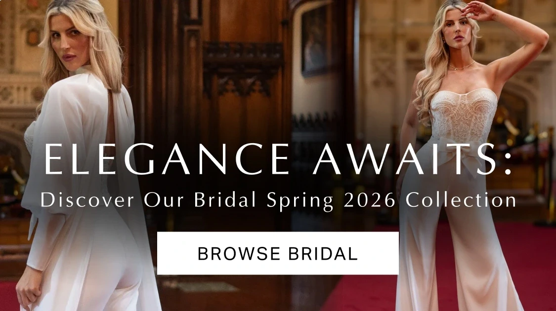 Model Rachel Allan bridal gowns, mobile banner